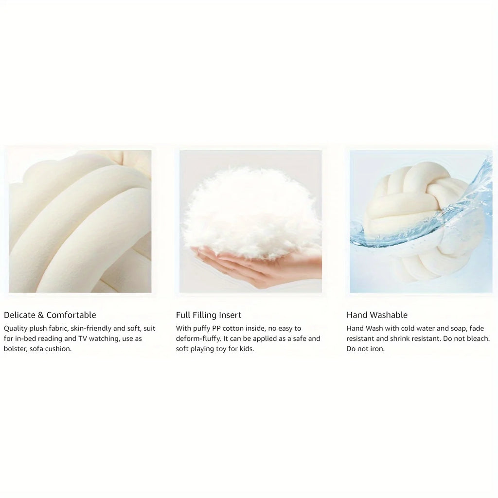 Weiches Knoten-Designkissen im cosy myPUREcasa Style – ca. 23 × 23 cm