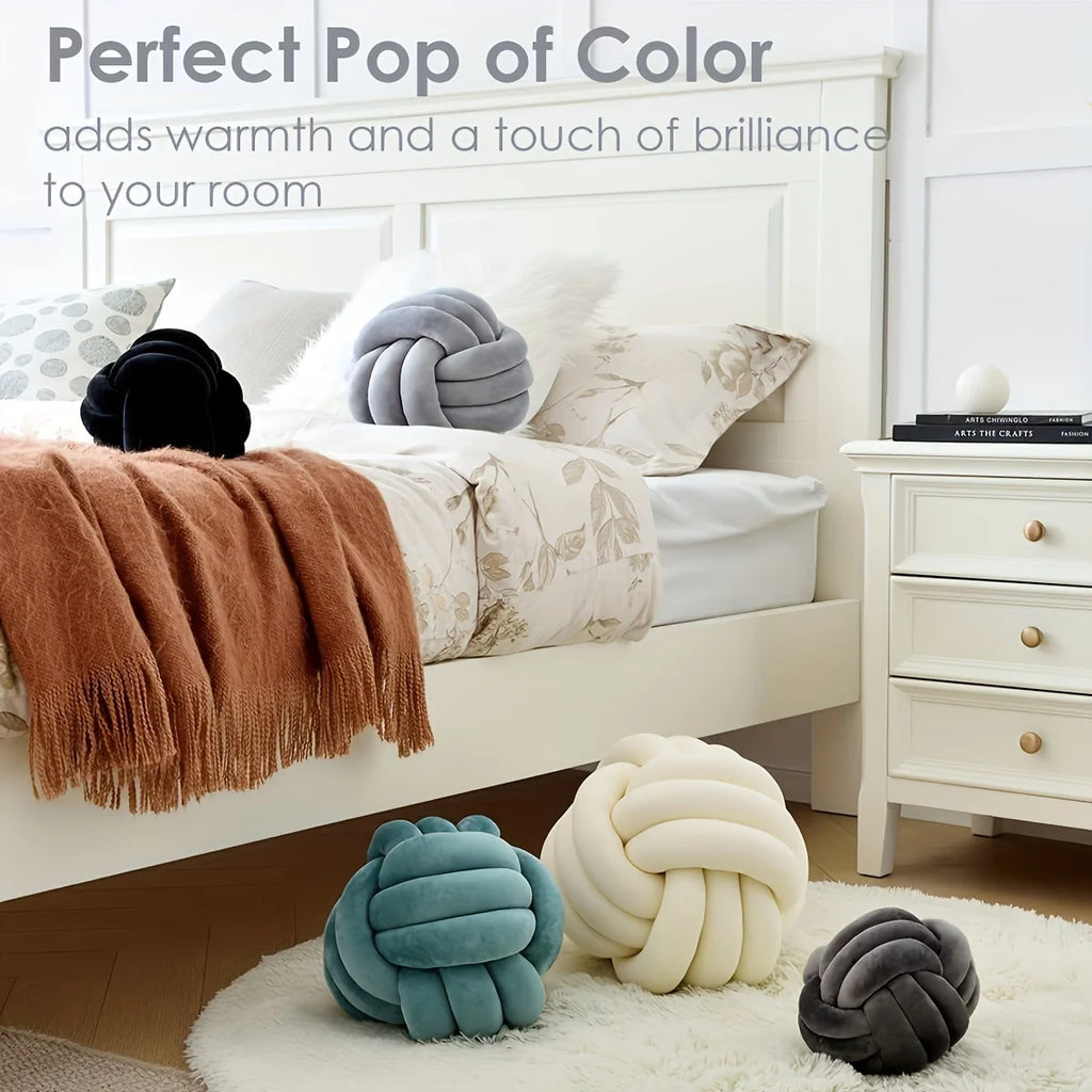 Weiches Knoten-Designkissen im cosy myPUREcasa Style – ca. 23 × 23 cm